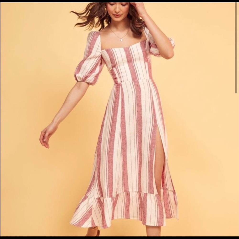 ISO Reformation Belgium linen Dress Pink Sz 6
